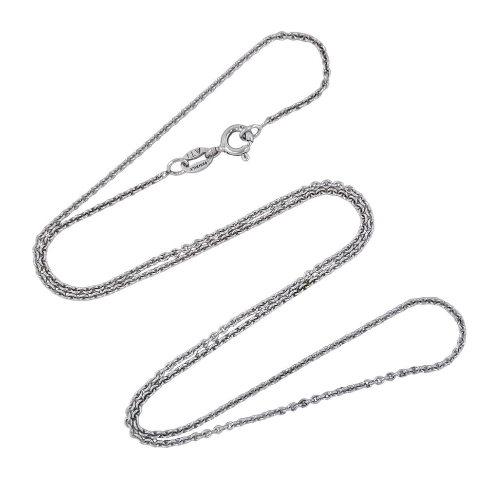 Estate Italy Sterling Silver 925 1.3mm Cable Link Chain Necklace 18"